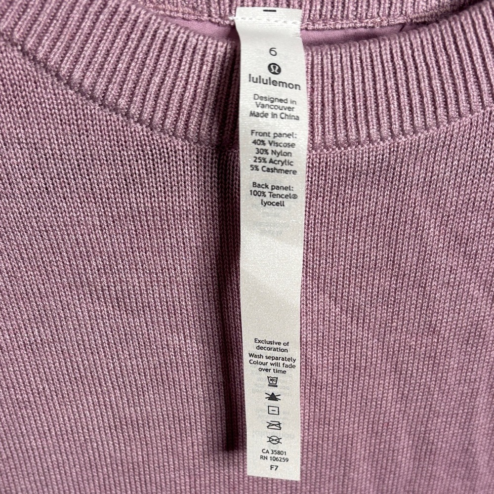 Lululemon Lavender Knit Top - Picture 2 of 6